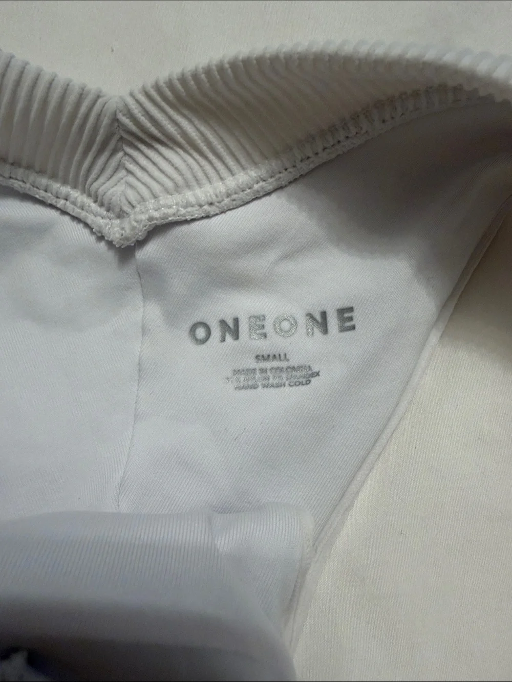 One one Ribbed white V-Waist Bikini Set